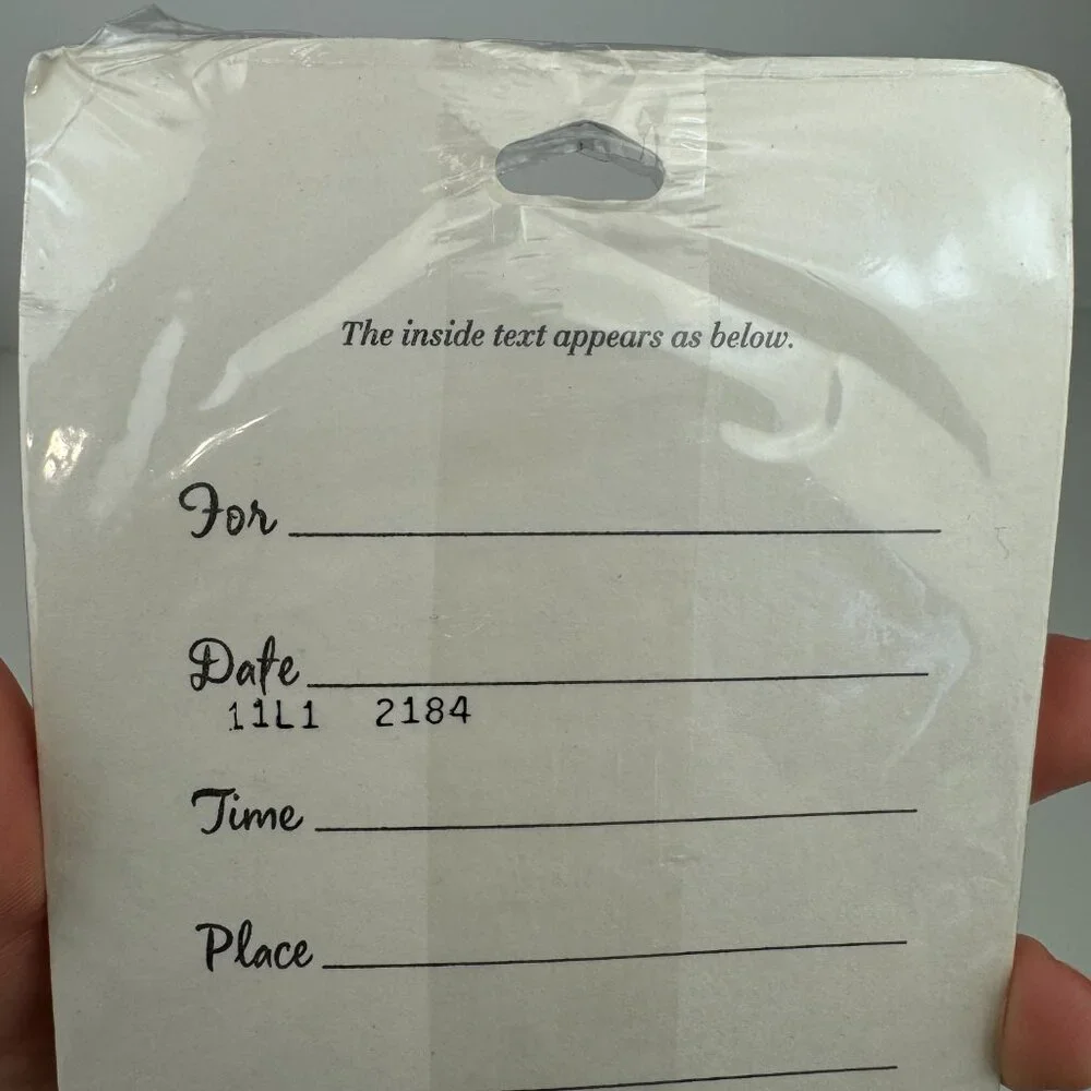 Vtg 2 Packs Its a Birthday Party Silver Metallic Invitations Greeting Cards READ